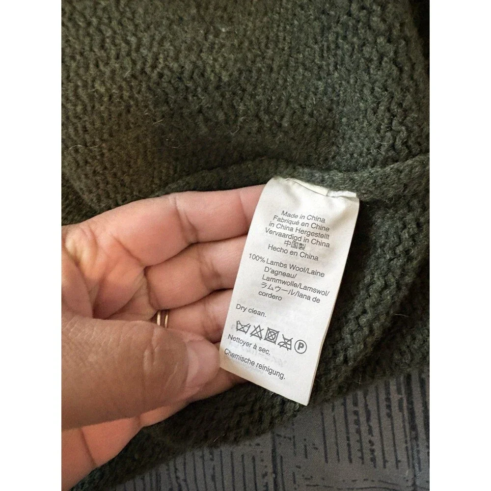 J. Crew Oarsman 100% Lambswool Mens Rollneck Sweater Size Large Fisherman Green